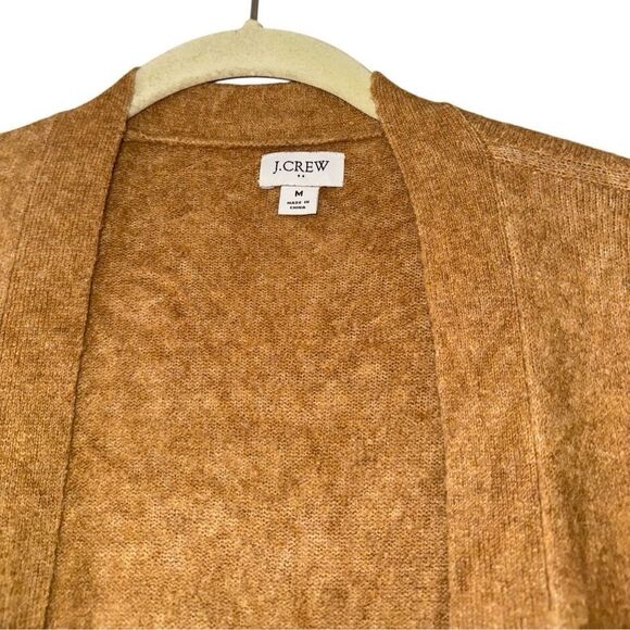 J.Crew Women's Tan Open Front Wool Blend Cardigan w/ Pockets Size Medium - Picture 4 of 6